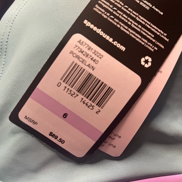 Speedo Women's Adjustable Cross Back One Piece Swimsuit - Picture 4 of 5